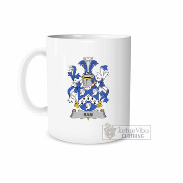 Ram Irish Clan Coat of Arms Ceramic Mug White - 2D-tartanvibesclothing