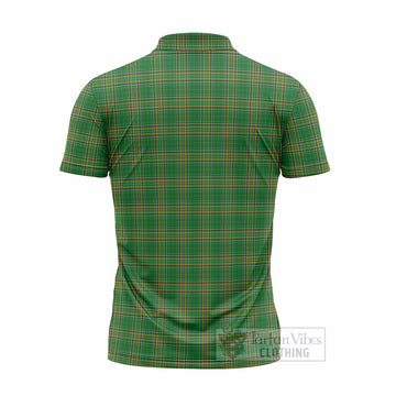Ram Irish Clan Tartan Zipper Polo Shirt with Coat of Arms - Tartan Vibes Clothing