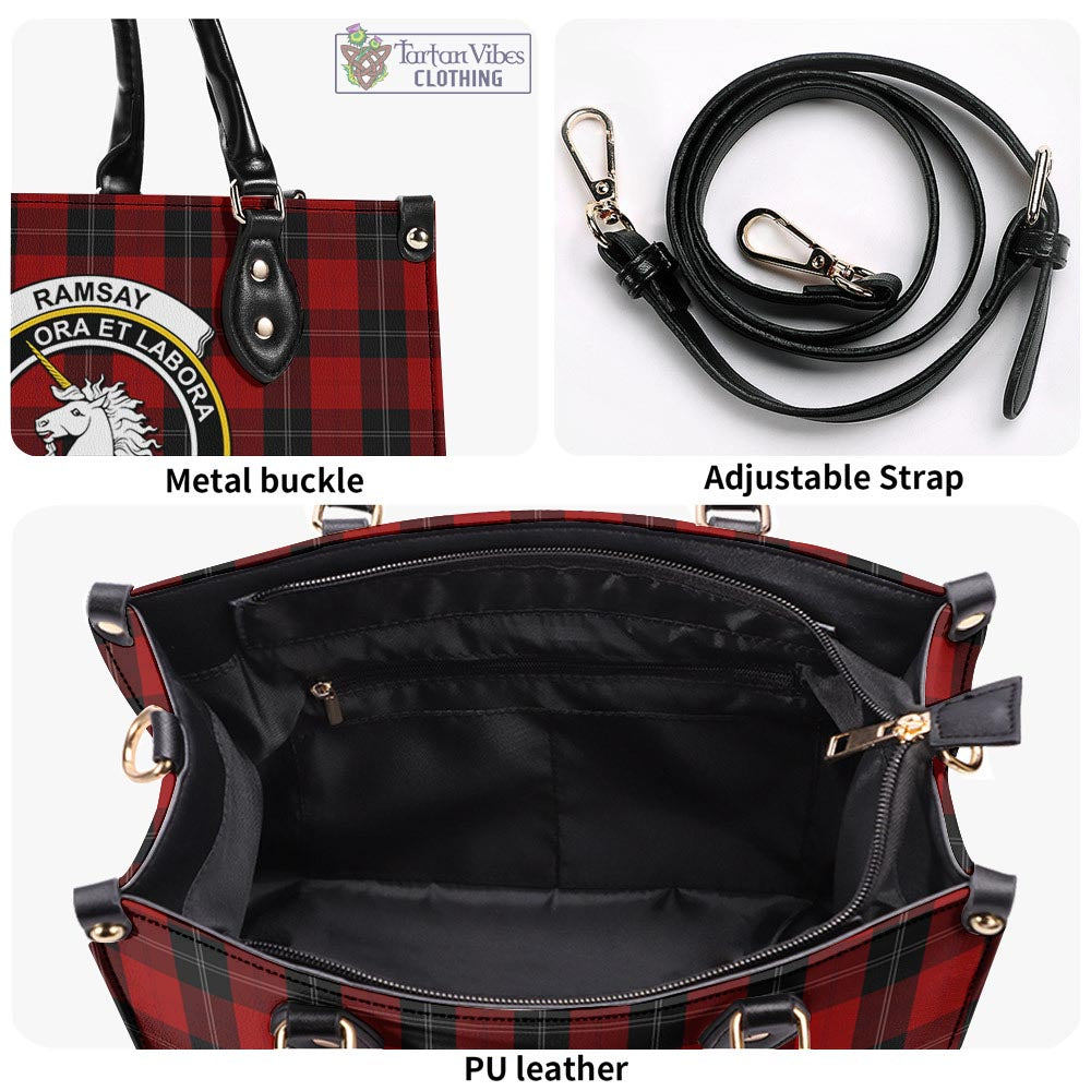 Tartan Vibes Clothing Ramsay Tartan Luxury Leather Handbags with Family Crest