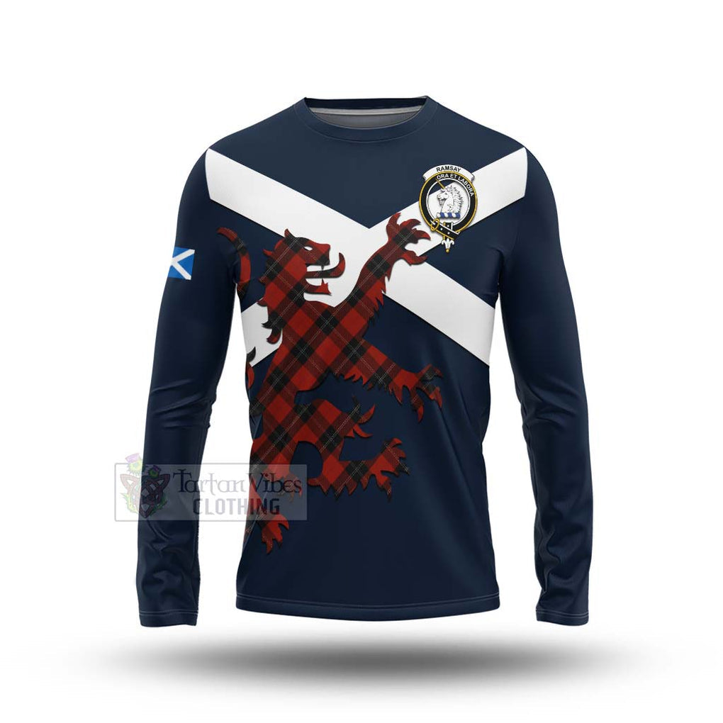 Tartan Vibes Clothing Ramsay Tartan Lion Rampant Long Sleeve T-Shirt – Proudly Display Your Heritage with Alba Gu Brath and Clan Name