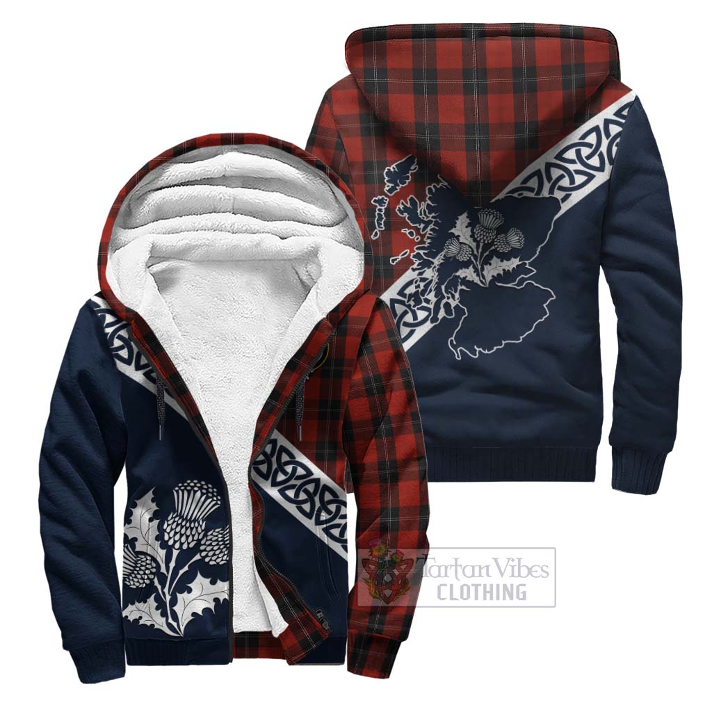 Tartan Vibes Clothing Ramsay Tartan Sherpa Hoodie Featuring Thistle and Scotland Map