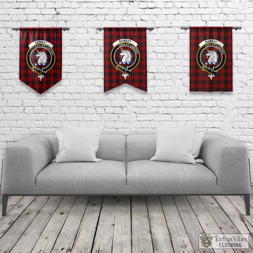 Ramsay Tartan Gonfalon, Tartan Banner with Family Crest