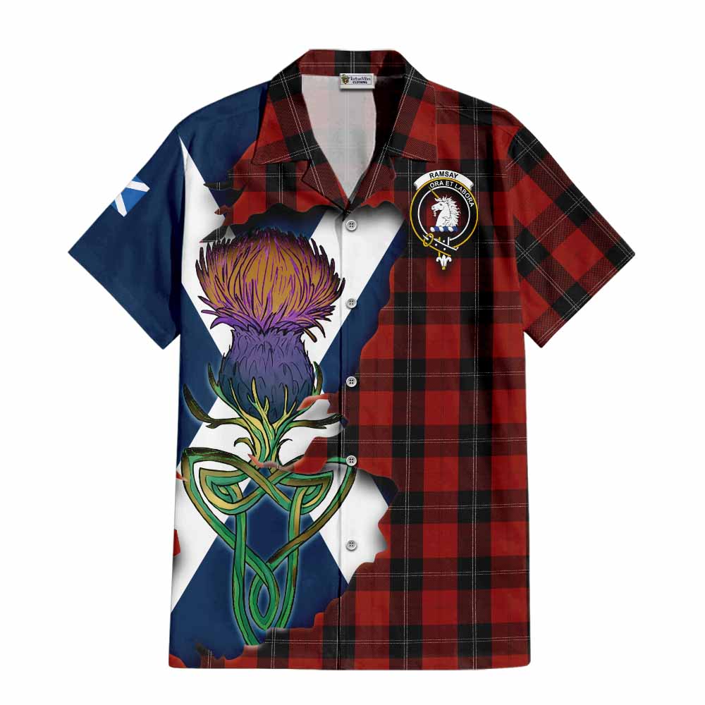 Ramsay Tartan Family Crest Hawaiian Shirt Scottish Thistle Celtic Inspired Kid - Tartan Vibes Clothing