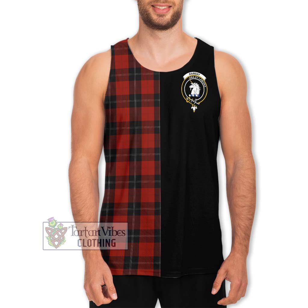 Tartan Vibes Clothing Ramsay Tartan Men's Tank Top with Family Crest and Half Of Me Style