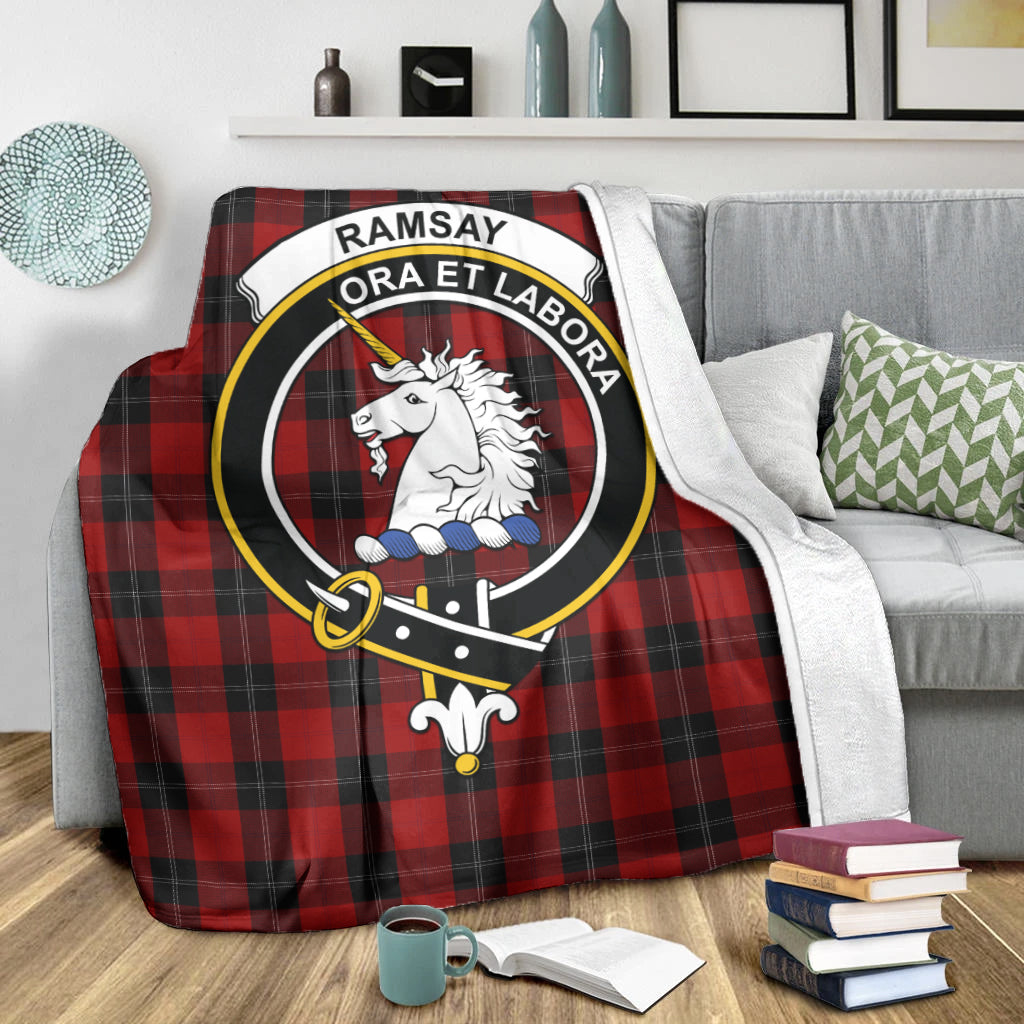 ramsay-tartab-blanket-with-family-crest