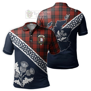 Ramsay Tartan Polo Shirt Featuring Thistle and Scotland Map