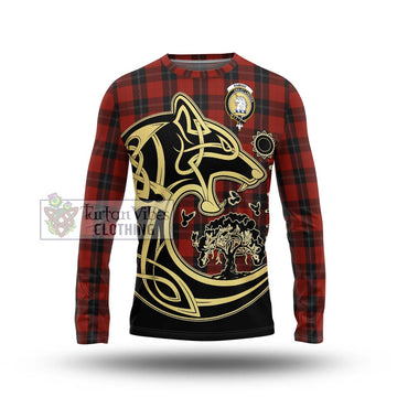 Ramsay Tartan Long Sleeve T-Shirt with Family Crest Celtic Wolf Style
