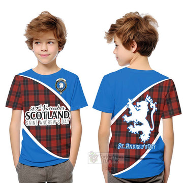 Ramsay Family Crest Tartan Kid T-Shirt Celebrate Saint Andrew's Day in Style