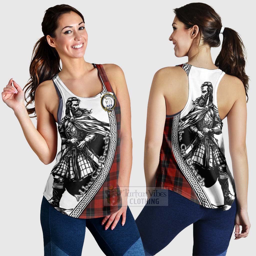 Tartan Vibes Clothing Ramsay Tartan Clan Crest Women's Racerback Tanks with Highlander Warrior Celtic Style