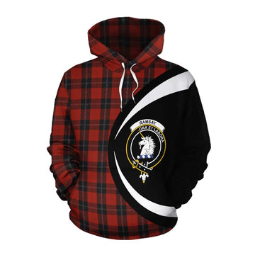 Ramsay Tartan Cotton Hoodie with Family Crest Circle Style