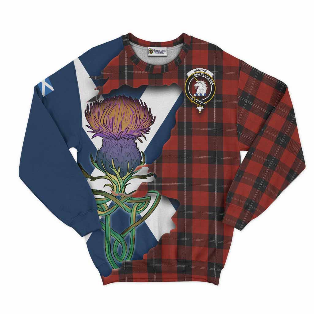Ramsay Tartan Family Crest Sweatshirt Scottish Thistle Celtic Inspired Unisex - Tartan Vibes Clothing