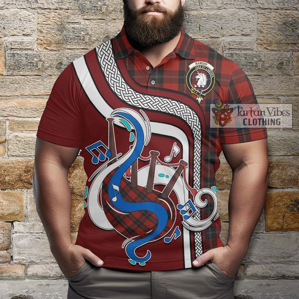 Tartan Vibes Clothing Ramsay Tartan Polo Shirt with Epic Bagpipe Style