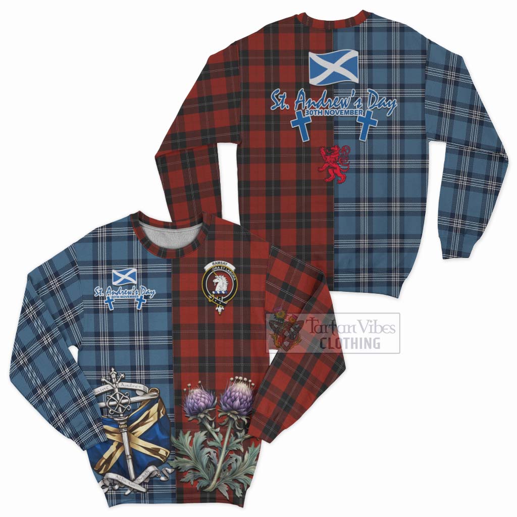 Tartan Vibes Clothing Ramsay Tartan Sweatshirt Happy St. Andrew's Day Half Tartan Style