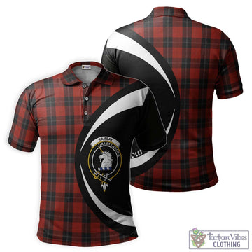 Ramsay Tartan Men's Polo Shirt with Family Crest Circle Style