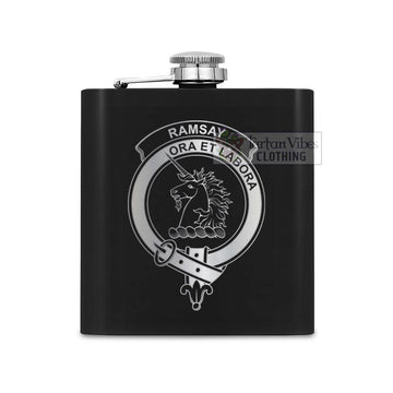 Ramsay Crest Hip Flask Set 7oz Black Stainless Steel with A Gift Box