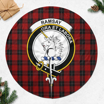 Ramsay Tartan Christmas Tree Skirt with Family Crest