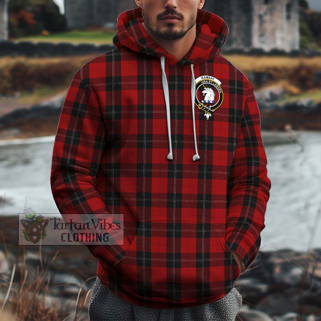 Tartan Vibes Clothing Ramsay Tartan Cotton Hoodie with Family Crest