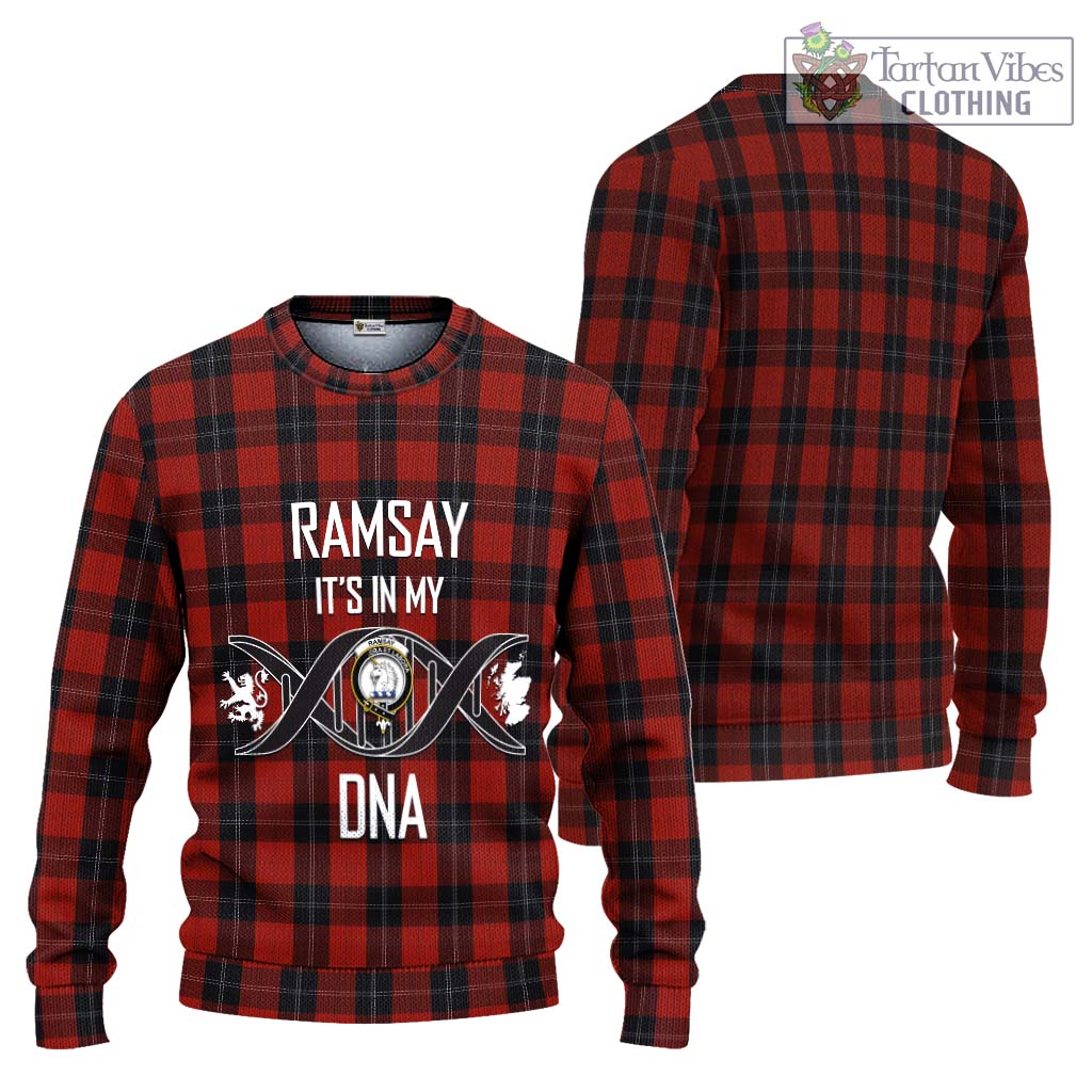 Tartan Vibes Clothing Ramsay Tartan Knitted Sweater with Family Crest DNA In Me Style