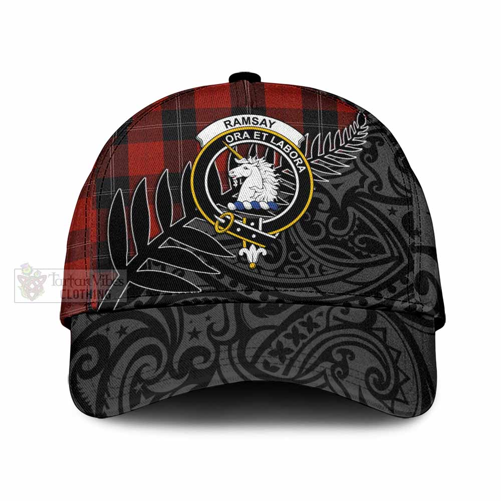 Tartan Vibes Clothing Ramsay Tartan Classic Cap with New Zealand Silver Fern Half Style