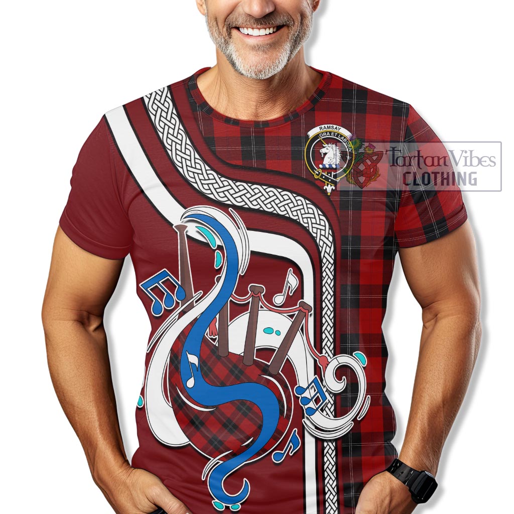 Tartan Vibes Clothing Ramsay Tartan T-Shirt with Epic Bagpipe Style