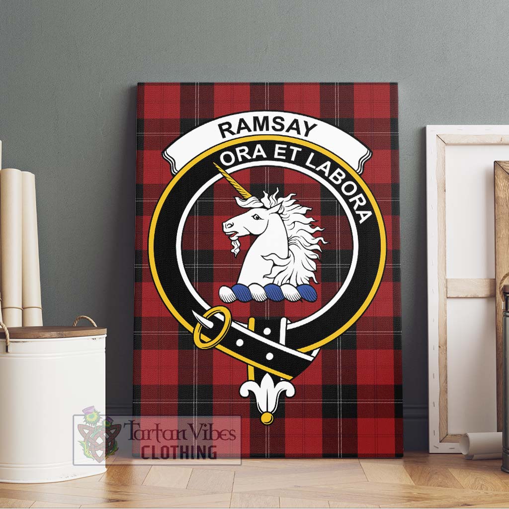 Tartan Vibes Clothing Ramsay Tartan Canvas Print Wall Art with Family Crest