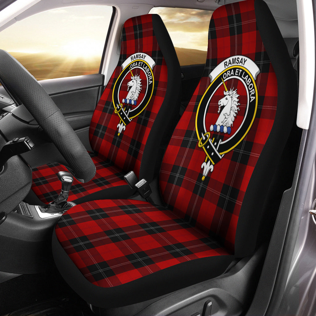 Ramsay Tartan Car Seat Cover with Family Crest One Size - Tartanvibesclothing