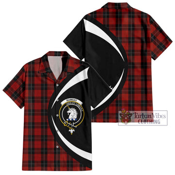 Ramsay Tartan Short Sleeve Button Up with Family Crest Circle Style