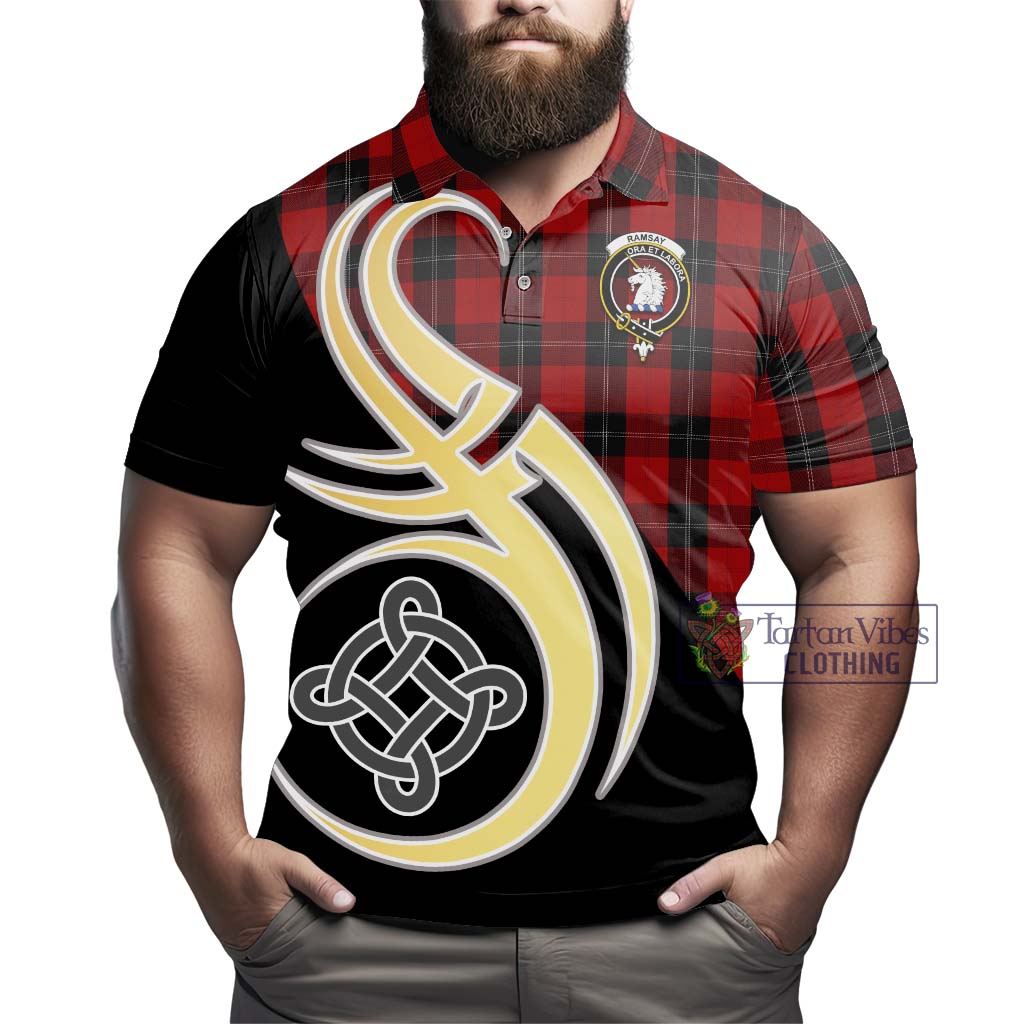 Tartan Vibes Clothing Ramsay Tartan Polo Shirt with Family Crest and Celtic Symbol Style