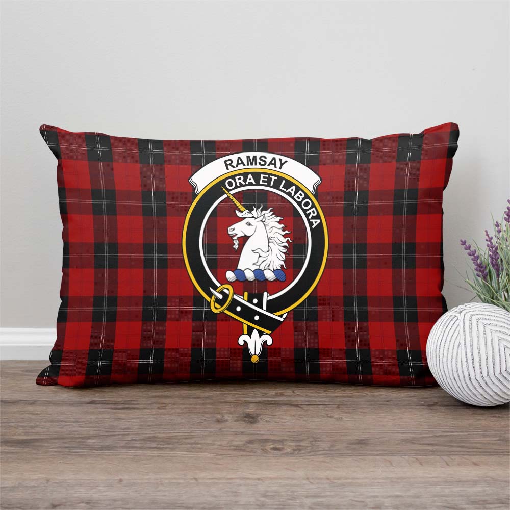 Ramsay Tartan Pillow Cover with Family Crest Rectangle Pillow Cover - Tartanvibesclothing