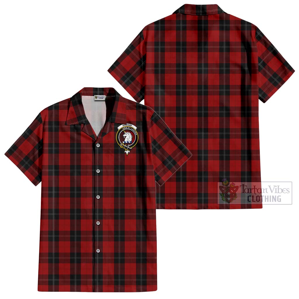 Tartan Vibes Clothing Ramsay Tartan Cotton Hawaiian Shirt with Family Crest