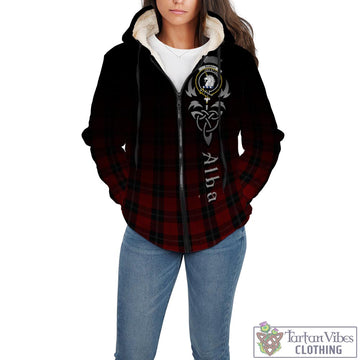 Ramsay Tartan Sherpa Hoodie Featuring Alba Gu Brath Family Crest Celtic Inspired