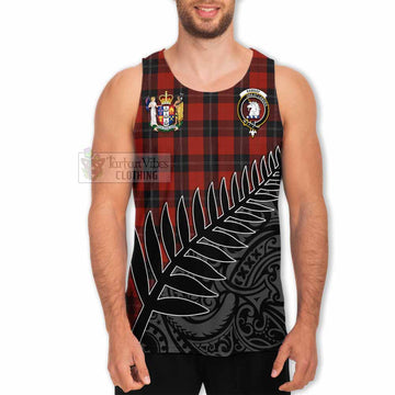 Ramsay Crest Tartan Men's Tank Top with New Zealand Silver Fern Half Style - Tartan Vibes Clothing