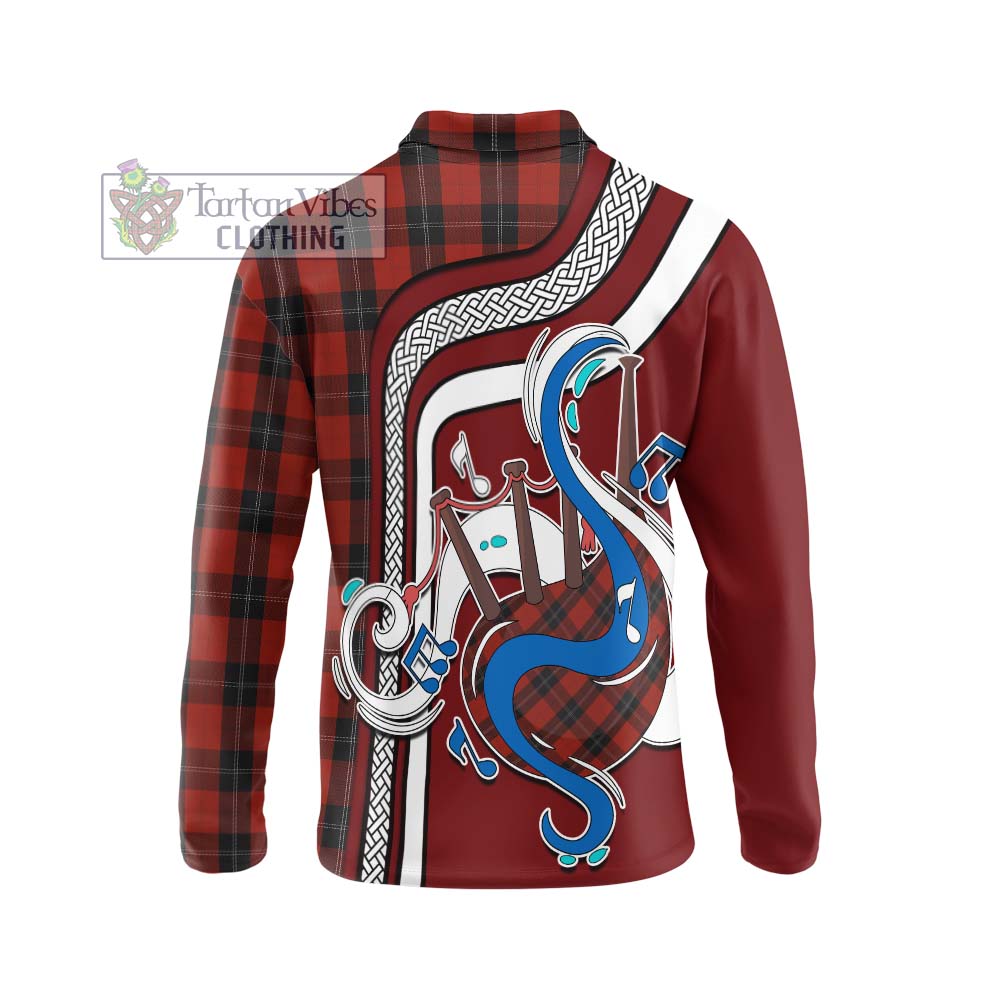 Tartan Vibes Clothing Ramsay Tartan Long Sleeve Polo Shirt with Epic Bagpipe Style