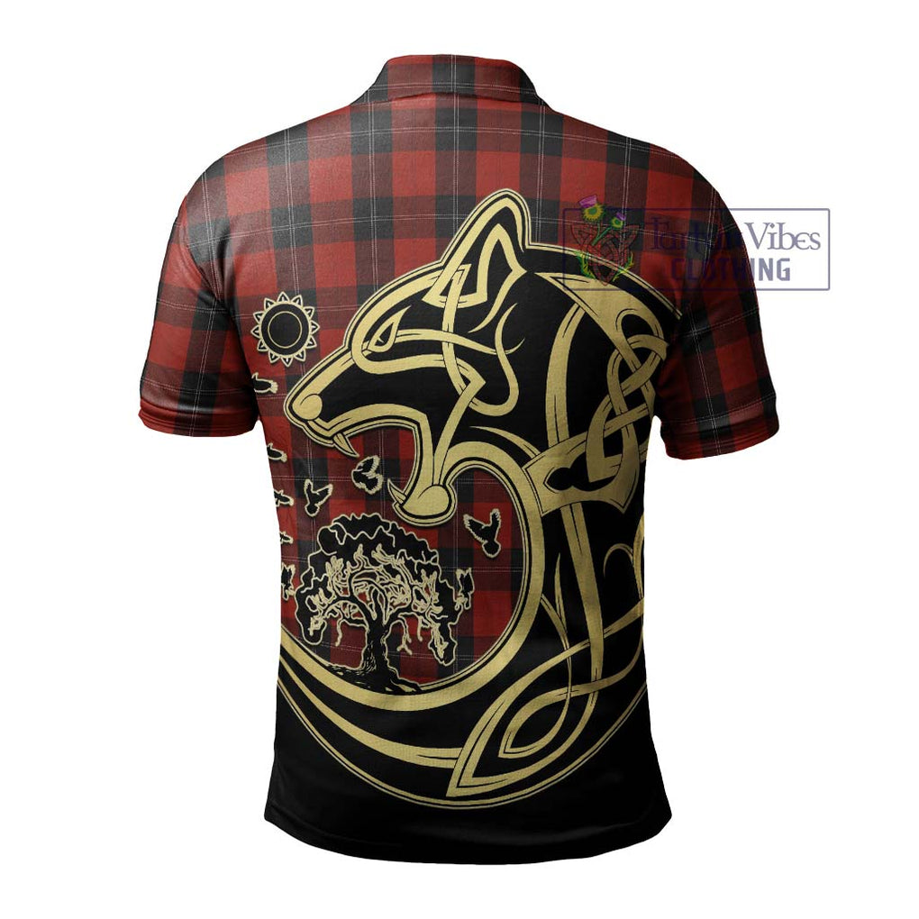 Ramsay Tartan Polo Shirt with Family Crest Celtic Wolf Style - Tartanvibesclothing Shop