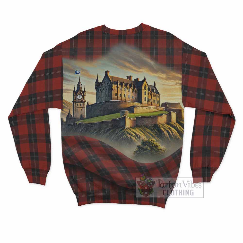 Ramsay Tartan Family Crest Sweatshirt with Scottish Ancient Castle Style - Tartan Vibes Clothing