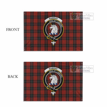 Ramsay Tartan House Flag with Family Crest