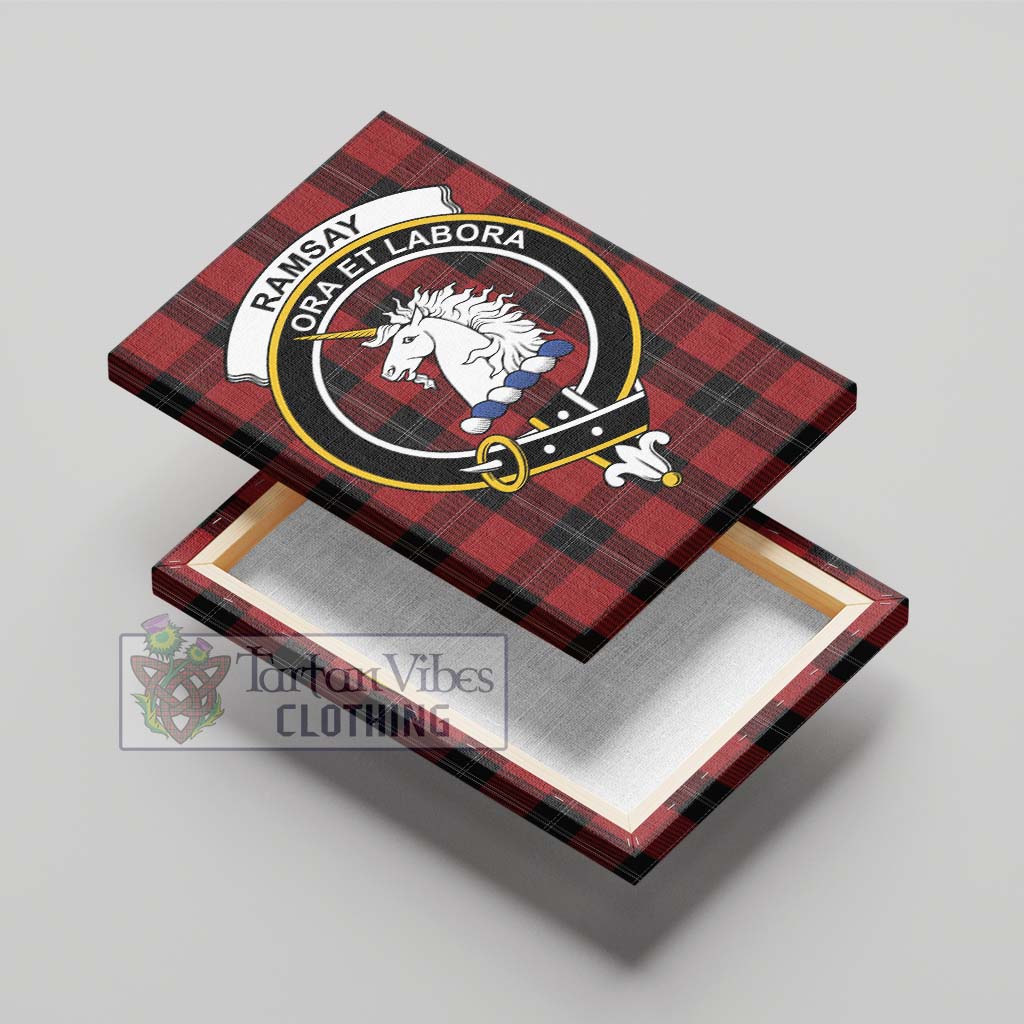 Tartan Vibes Clothing Ramsay Tartan Canvas Print Wall Art with Family Crest