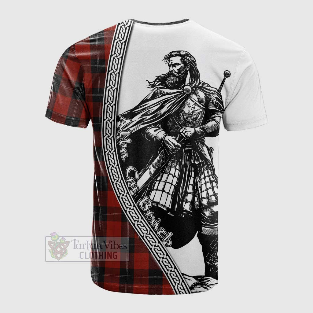 Tartan Vibes Clothing Ramsay Tartan Clan Crest Cotton T-shirt with Highlander Warrior Celtic Style