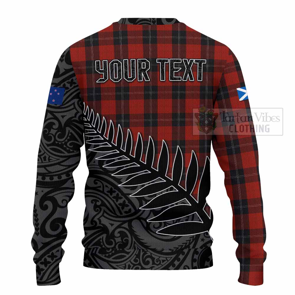 Tartan Vibes Clothing Ramsay Crest Tartan Knitted Sweater with New Zealand Silver Fern Half Style