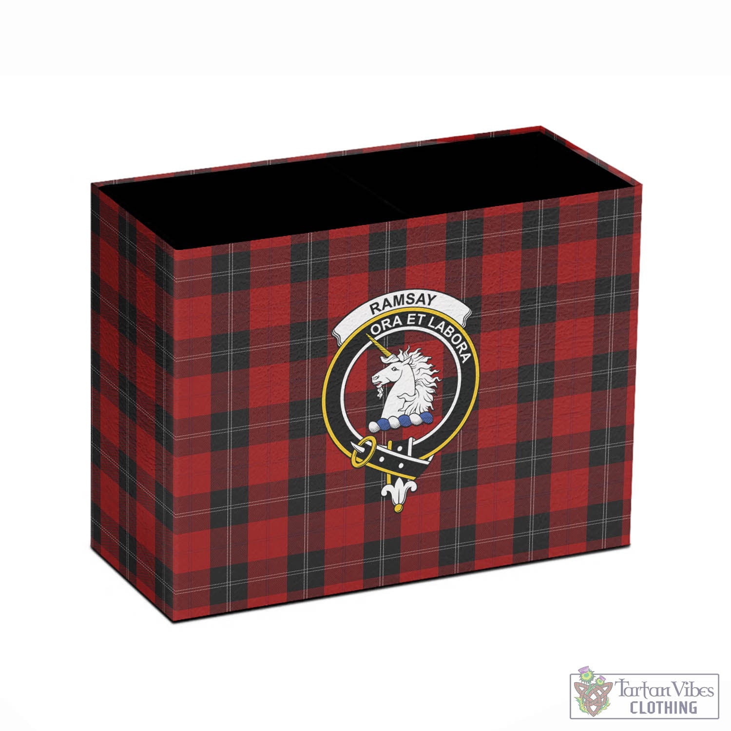 Tartan Vibes Clothing Ramsay Tartan Pen Holder with Family Crest