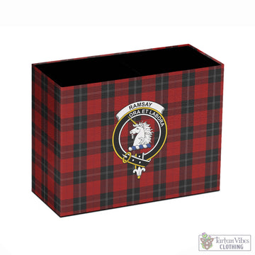 Ramsay Tartan Pen Holder with Family Crest