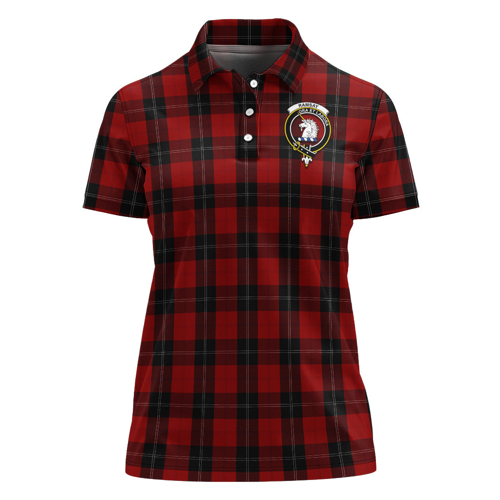 Ramsay Tartan Polo Shirt with Family Crest For Women - Tartan Vibes Clothing