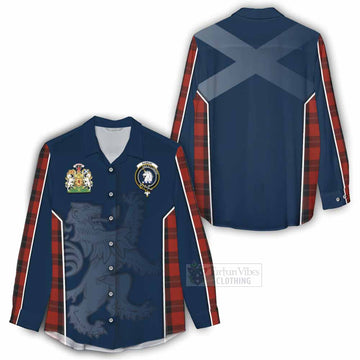 Ramsay Tartan Women's Casual Shirt with Family Crest and Lion Rampant Vibes Sport Style