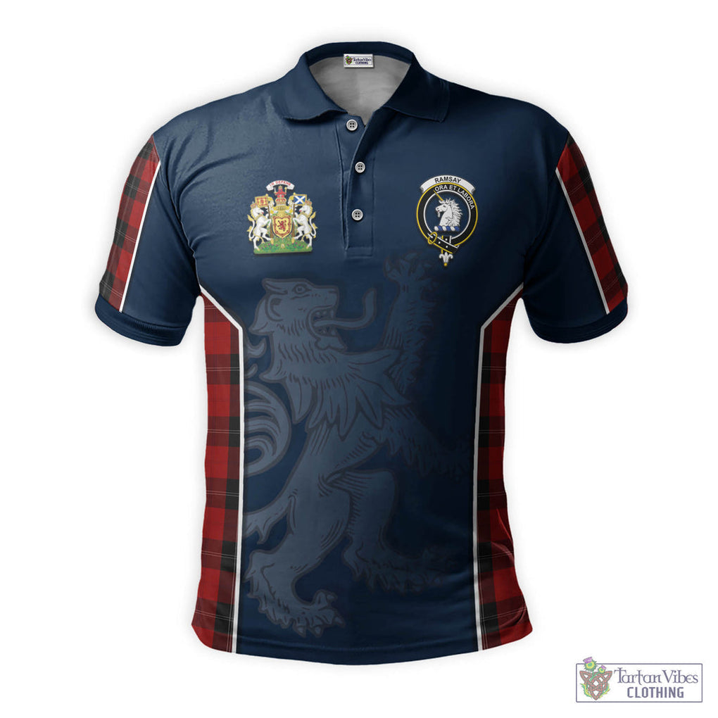 Tartan Vibes Clothing Ramsay Tartan Men's Polo Shirt with Family Crest and Lion Rampant Vibes Sport Style