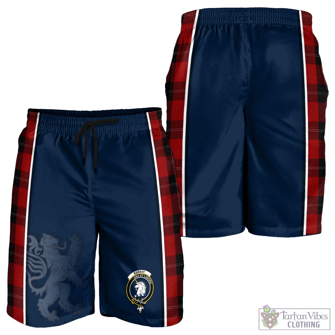 Tartan Vibes Clothing Ramsay Tartan Men's Shorts with Family Crest and Lion Rampant Vibes Sport Style