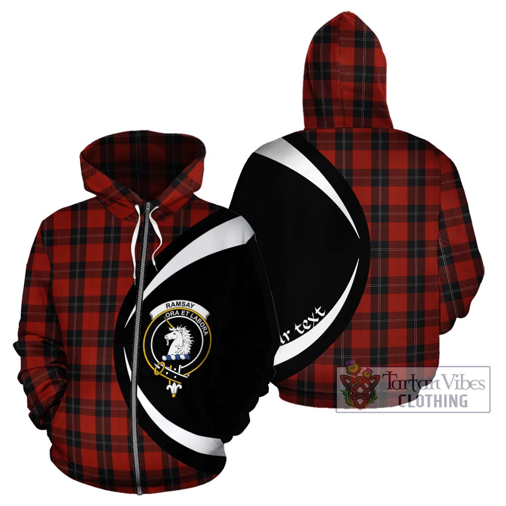 Ramsay Tartan Hoodie with Family Crest Circle Style - Tartan Vibes Clothing