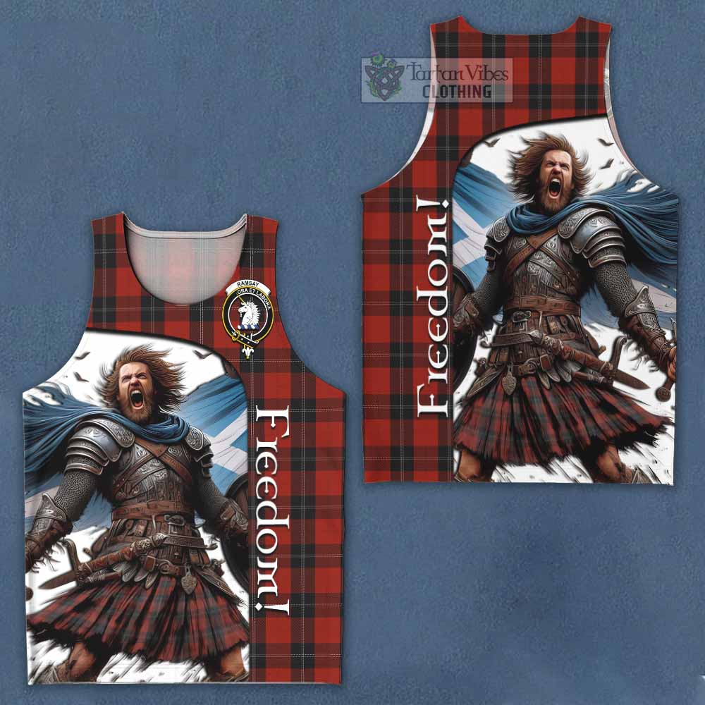 Tartan Vibes Clothing Ramsay Crest Tartan Men's Tank Top Inspired by the Freedom of Scottish Warrior