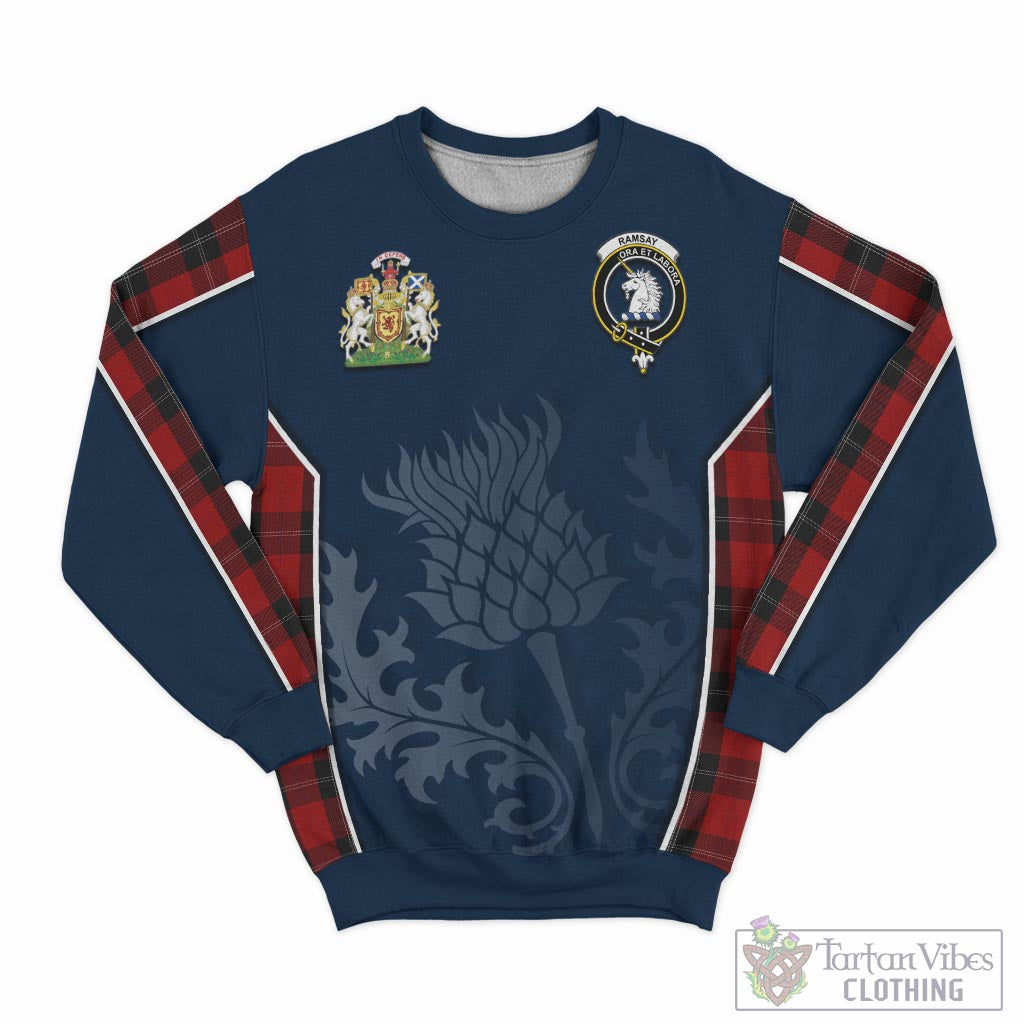 Tartan Vibes Clothing Ramsay Tartan Sweatshirt with Family Crest and Scottish Thistle Vibes Sport Style