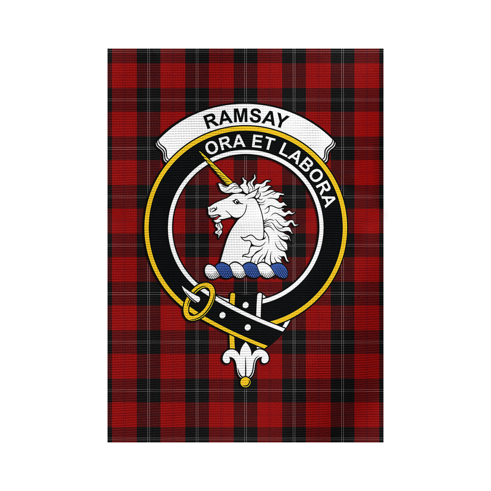 ramsay-tartan-flag-with-family-crest