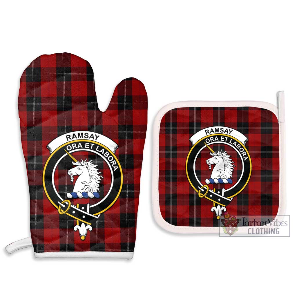 Tartan Vibes Clothing Ramsay Tartan Combo Oven Mitt & Pot-Holder with Family Crest